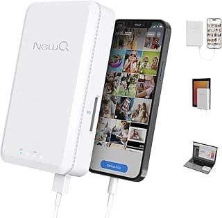 NEWQ 1TB External Hard Drive for iPhone, iPad, MacBook - USB 3.0, 2.0, 2.0 3.0 - Compatible with iOS & Android, Store Photos, Videos, Music, Documents