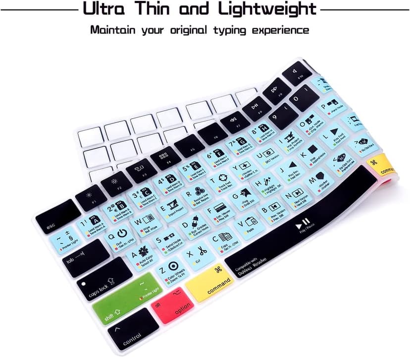HRH Davinci Resolve Shortcut Hotkey Silicone Keyboard Cover Keypad Skin for Magic Keyboard with Numeric Keypad A1843 MQ052LL/A Released in 2017/2018(US/EU Layout)