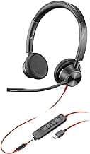 Poly Blackwire 3325 Wired Headset (Plantronics) – Flexible Microphone Boom – Hi-fi Stereo - PC/Mac/Mobile - Certified for Microsoft Teams - Amazon Exclusive