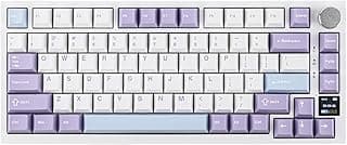 EPOMAKER Ajazz AK820 Pro 75% Wireless Mechanical Keyboard with TFT Smart Display&Knob, Gasket-Mounted Gaming Keyboard, Bluetooth/2.4GHz/USB-C Wired (Purple, Gift Switch)