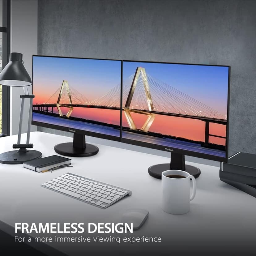 ViewSonic VS2247-MH 22 Inch 1080p Monitor with 100Hz, FreeSync, Thin Bezels, Eye Care, HDMI, VGA Inputs for Home and Office