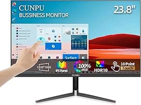 24 Inch Touchscreen Monitor, 10 Point Touch, FHD 1080P 75Hz IPS Screen, 100% SRGB, VESA Wall Mountable, Tilt Adjustment, VGA HDMI USB for PC, Laptop Business & Work Station, Warehouse