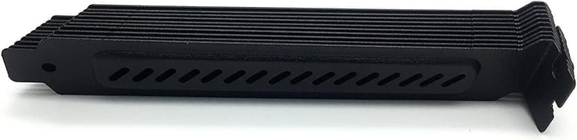 upHere Maximum Steel Profile Expansion Vented PCI Slot Cover Plate - Black- 10 Packs