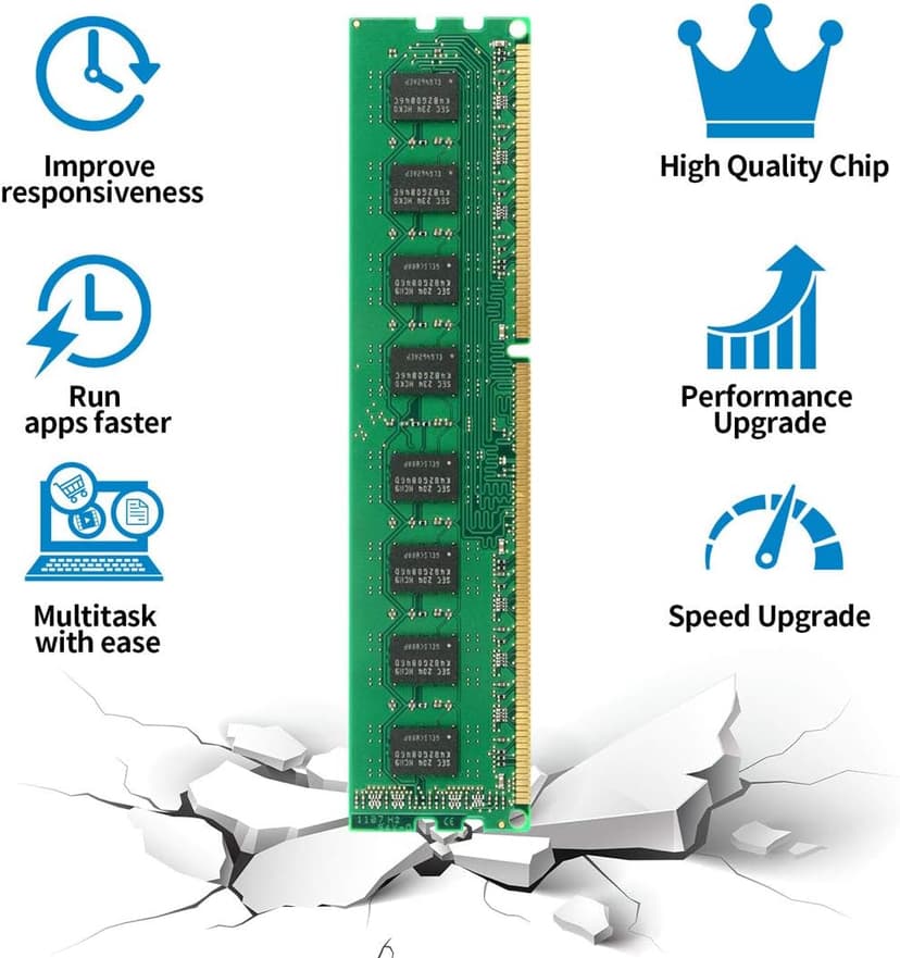 Motoeagle 8GB Kit (2X4GB) 2RX8 PC3-10600U DDR3 1333MHz DIMM RAM 4GB DDR3 10600 PC3 1333 UDIMM CL9 1.5V 240-Pin Desktop Memory