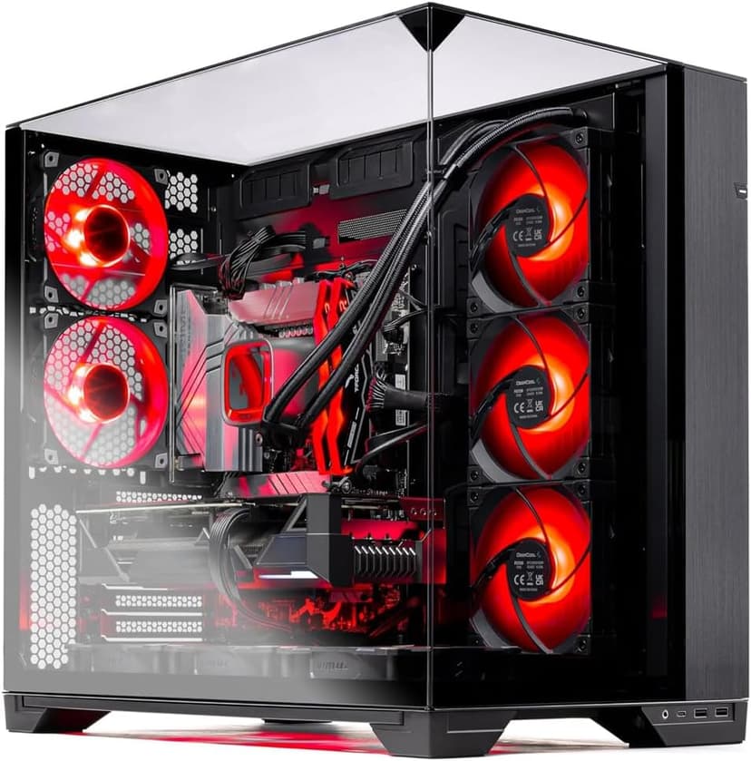Skytech Gaming O11 Vision Desktop PC, Ryzen 7 9800X3D 4.7 GHz (5.2 GHz), AMD RX 9070XT 16GB, 2TB Gen4 NVMe SSD, 32GB DDR5 RAM 6000 RGB, 850W Gold ATX 3 PSU, 360mm ARGB AIO, Wi-Fi, Win 11