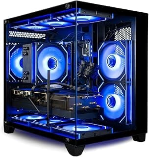 Panorama Gaming Desktop PC (NVIDIA RTX 5060 Ti 8GB, AMD Ryzen 7 5700X Processor, 32GB DDR4 RAM, 1TB NVMe M.2 SSD, WiFi 6E, HDMI + DP, Windows 11 Pro) Best 2025 RGB Prebuilt Tower Computer for Gamers
