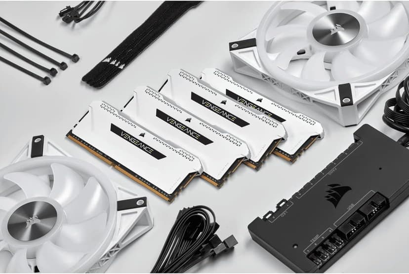 CORSAIR VENGEANCE RGB PRO SL DDR4 RAM 32GB (2x16GB) 3600MHz CL18-22-22-42 1.35V Intel AMD Desktop Computer Memory - White (CMH32GX4M2D3600C18W)