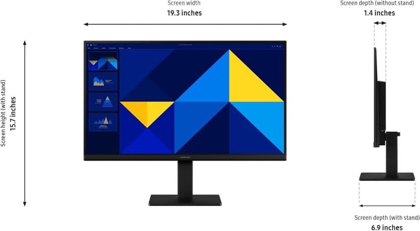 SAMSUNG 22" (S30GD) Essential Monitor with IPS Panel and Tilt Only Stand, 100Hz Refresh Rate, Ergonomic Design, Advanced Eye Care, Game Mode, LS22D304GANXZA