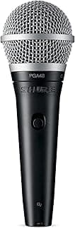 Shure PGA48 Dynamic Microphone - Handheld Mic for Vocals with Cardioid Pick-up Pattern, Discrete On/Off Switch, 3-pin XLR Connector, 15' XLR-to-XLR Cable, Stand Adapter and Zipper Pouch (PGA48-XLR)