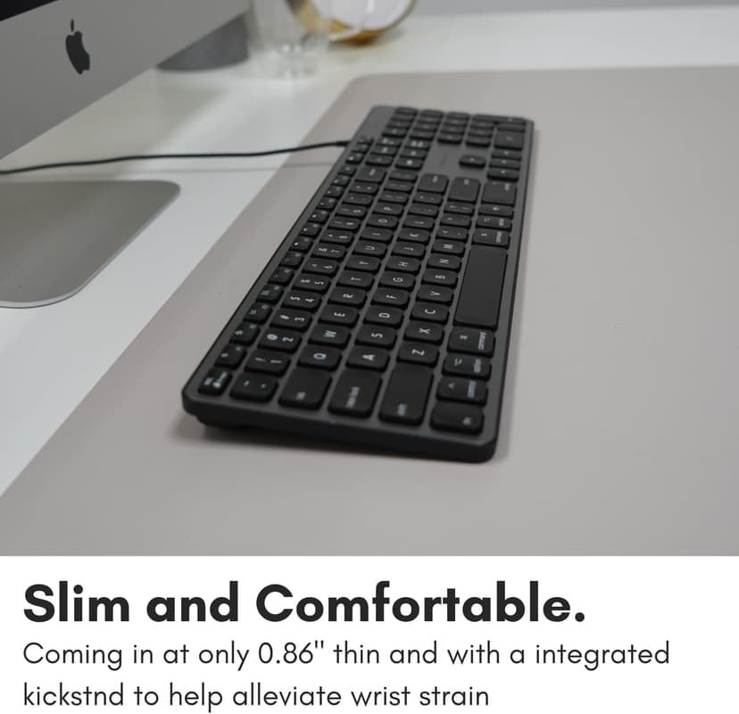 Macally Backlit Mac Keyboard - Quiet, Sleek, and Functional - 3 Brightness Levels, 107 Keys, 5ft USB Wired - Apple Keyboard - Backlit Wired for Mac, iMac, MacBook Pro/Air - Space Gray