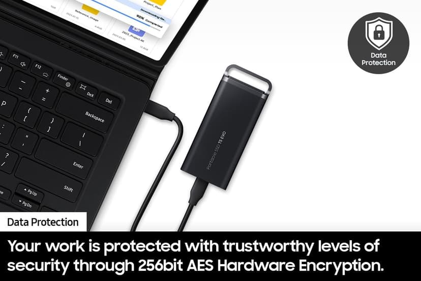 Samsung T5 EVO Portable SSD 8TB, USB 3.2 Gen 1 External Solid State Drive, Seq. Read Speeds Up to 460MB/s for Gaming and Content Creation, MU-PH8T0S/AM, Black