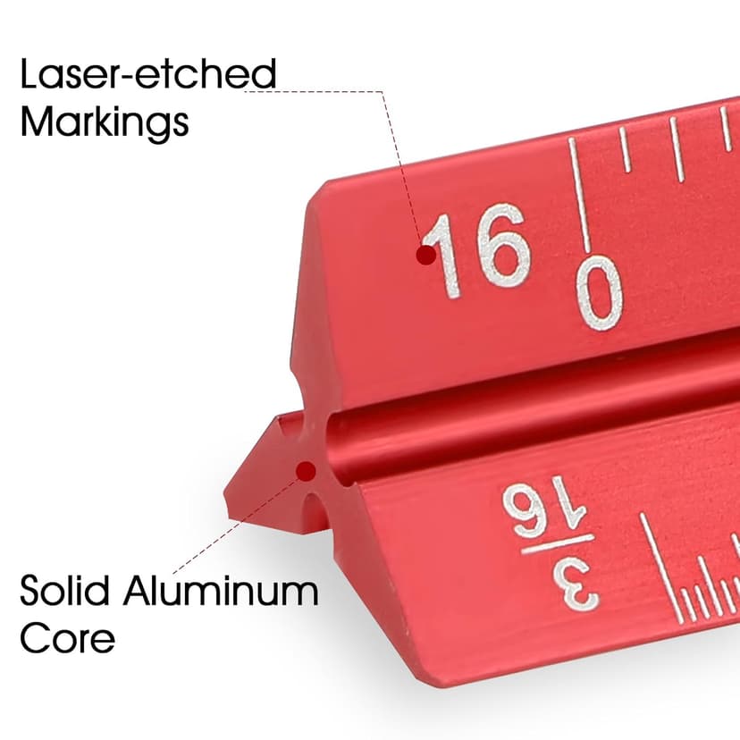 Prasacco 2 Pcs 6 Inch Architectural Scale Ruler, Small Engineer Scale Ruler Mini Scale Ruler Pocket Aluminium Metal Ruler for Architects Engineering Artists Draftsman Drawing Drafting