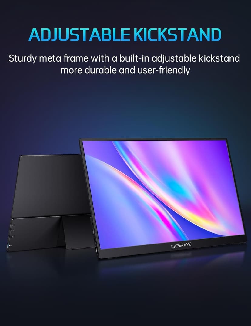 17.3" Portable 4K Monitor, 500 Nits, 3840 * 2160p, 100% Adobe RGB, Travel Monitor with Built-in Kickstand & Speakers, External for Laptop PC, Xbox, Switch, PS4/5