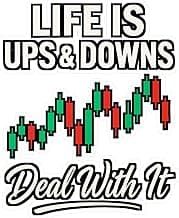 Life is Ups & Downs Deal with It – Forex Sticker for Laptop or Water Bottle | Vinyl Trading Decal, Finance Gift Idea Satin, Kiss-Cut, 8" x 10"