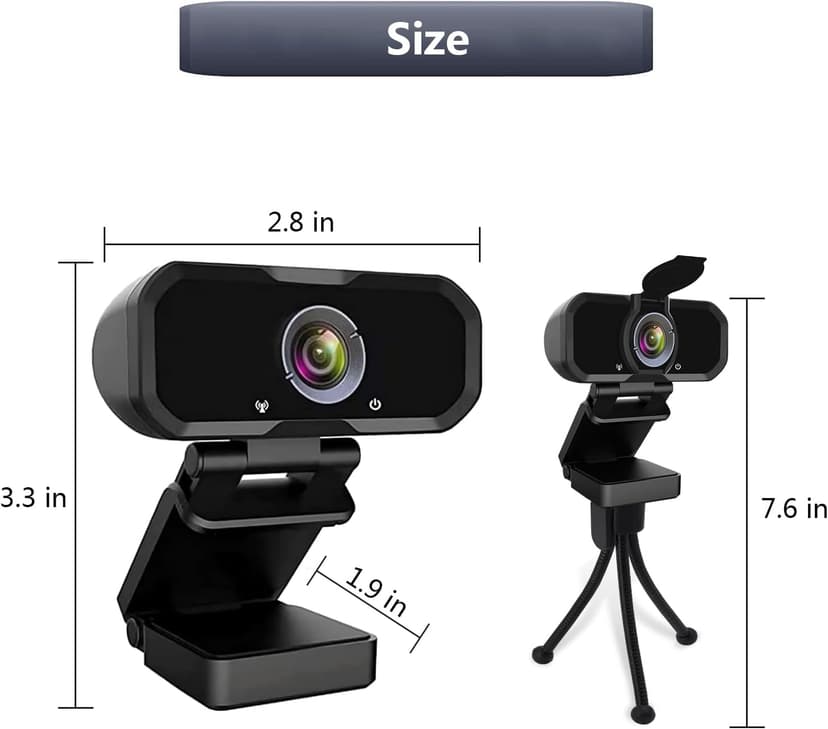 Webcam 1080p HD Computer Switch 2 Camera - Microphone Laptop USB PC Webcam with Tripod Stand, 110 Degree Live Streaming Widescreen Recording Pro Video Web Camera for Calling, Conferencing