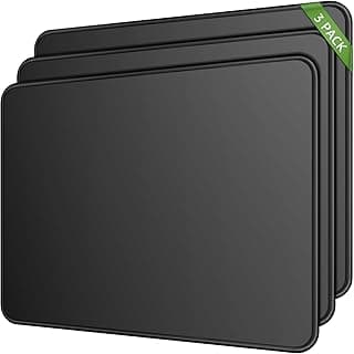 MROCO Mouse Pad [30% Larger] with Stitched Edges, 3 Pack Premium-Textured & Waterproof Mousepad Bulk with Non-Slip Rubber Base for Computers, Laptop, PC, Office & Home, 8.5 x 11 x 0.12 in, Black