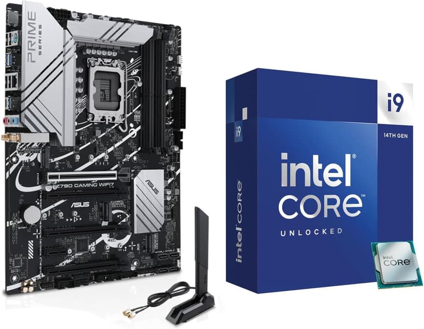MICRO CENTER CPU Motherboard Combo - Intel i9-14900K 14th Gen 24-Cores LGA 1700 Desktop Processor with ASUS Z790 Gaming WIFI7 Motherboard