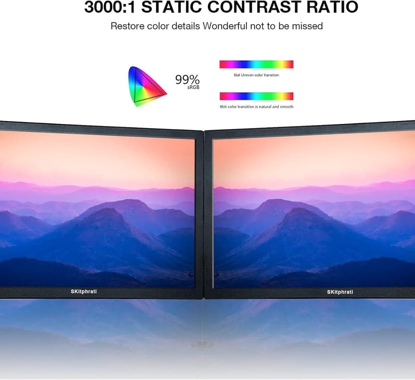 15.6 Inch Small PC Monitor, FHD VA 1080P Desktop Display with 1920x1080 99% sRGB HDMI VGA Ports, VESA Mounting, LED Monitor for PC, Laptop and Computer, Black