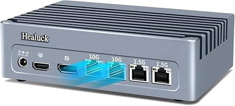 S7 Dual 10GbE Mini PC N305, Firewall Micro Appliance 4 LAN (2 x 10Gbit, 2 x i226V 2.5GbE), DDR5 8GB RAM 128GB SSD, 2 x NVMe Firewall Hardware, USB-C Port, 2USB3.2 10Gbps, SPK/MIC