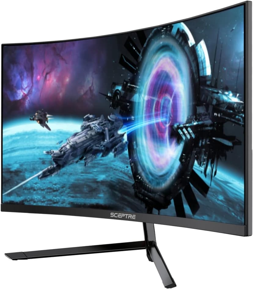 Sceptre Curved 27" FHD 1080p Gaming Monitor up to 165Hz DisplayPort 144Hz HDMI Edge-Less AMD FreeSync Premium, Build-in Speakers Machine Black 2021 (C275B-1858RN)