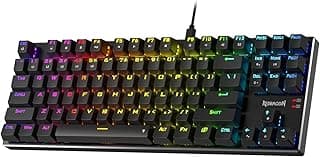 Redragon K660 (K556 TKL) RGB Wired Gaming Keyboard, 80% 87 Keys Mechanical Keyboard w/Aluminum Base, Upgraded Hot-Swap Socket and Noise Absorbing Foams, Quiet Linear Red Switch