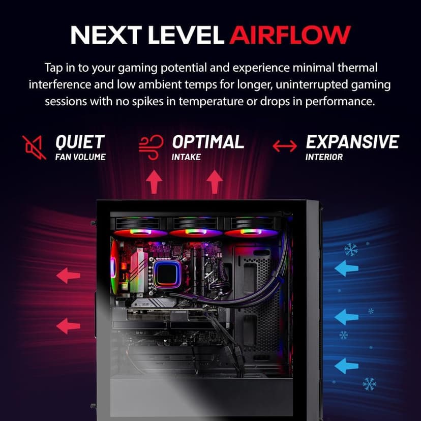 Skytech Rampage Gaming PC Desktop, Ryzen 7 9700X 3.8 GHz (5.5GHz Turbo Boost), NVIDIA RTX 5070 Ti 16GB GDDR7, 1TB Gen4 SSD, 32GB DDR5 RAM 5600 RGB, 850W Gold PSU, 360mm ARGB AIO, Wi-Fi, Win 11