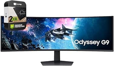 SAMSUNG LS49CG954E 49 inch Odyssey G9 G95C DQHD 240Hz 1ms(GtG) DisplayHDR 1000 Curved Gaming Monitor (Renewed) Bundle with 2 YR CPS Enhanced Protection Pack