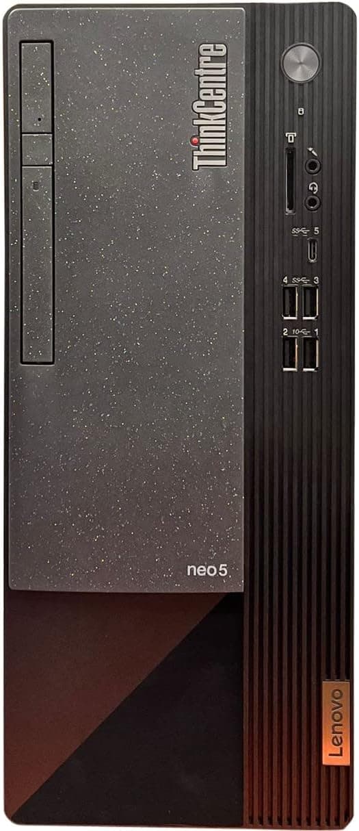 Lenovo ThinkCentre Neo 50T Gen 3 Tower Computer - Intel i7-12700K, 32GB Ram, 1TB NVMe SSD, DisplayPort, HDMI, VGA, DVD-RW, USB Type-C, Card Reader, Wi-Fi, Bluetooth - Windows 11 Pro, Black Desktop