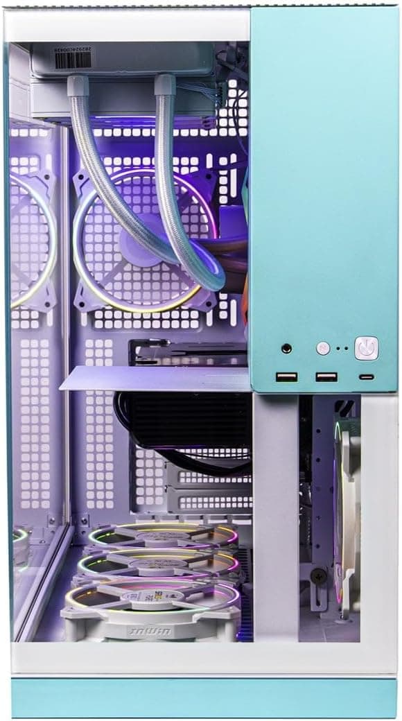 Skytech Gaming Aqua Desktop PC, Ryzen 7 7700X 4.5 GHz (5.4GHz Turbo), NVIDIA RTX 5060, 1TB Gen4 NVMe SSD, 32GB DDR5 RAM 5600 RGB, 850W Gold ATX 3 PSU, 360mm ARGB AIO, Wi-Fi, Win 11