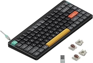 nuphy Air75 V2 Portable 75% Low Profile Mechanical Keyboard,Wireless Keyboard,Supports Bluetooth/2.4G/USB-C RGB Bluetooth Keyboards,Compatible with Windows/Mac OS/Linux Systems-Gateron Brown Switch