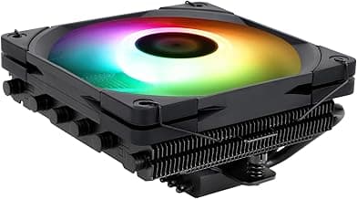 Thermalright AXP120-X67 Black ARGB Low Profile CPU Air Cooler with Quite 120mm TL-C12015B-S PWM Fan, 6 Heat Pipes, 67mm Height, for AM4/ AM5,Intel LGA 1700/1851/1150/1151/1155/1156/1200/2011