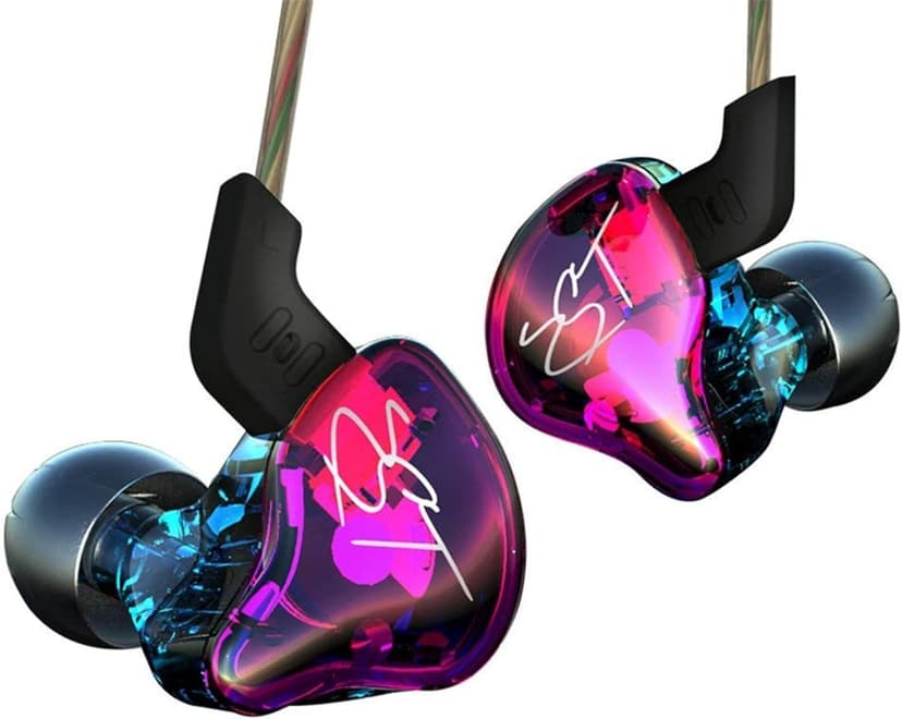 YINYOO Easy KZ ZST Colorful Hybrid Banlance Armature with Dynamic in-Ear Earphone 1BA+1DD HiFi Headset KZ in Ear Monitors Headphones Wired Earbuds IEM Earphones Gaming Earbuds (Colorful Without mic)
