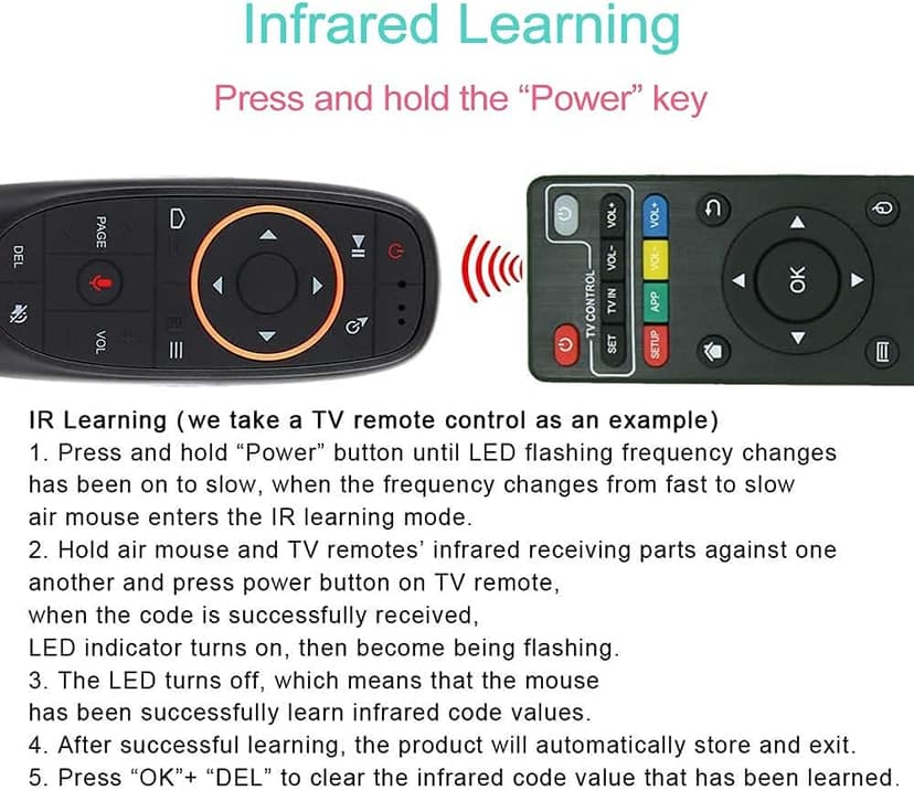 BL Air Mouse Remote Control, Voice Remote 2.4G RF Wireless Remote Control with 6-Axis Gyroscope IR Learning, USB Air Mouse Remote for PC Smart TV Android TV Box HTPC Laptop Projector Android Windows