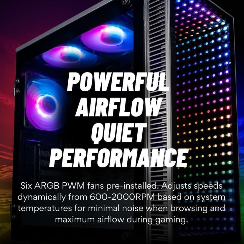 Empowered PC Continuum Micro Gaming Desktop - NVIDIA GeForce RTX 5060 Ti 16GB, AMD 8-Core Ryzen 7 5700X CPU, 32GB RAM, 2TB NVMe SSD, WiFi, Windows 11 Pro - RGB Gamer Computer