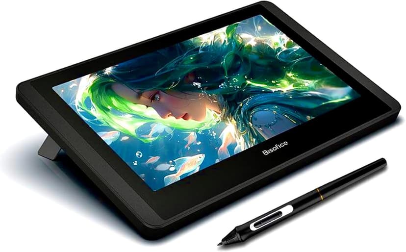 Bisofice Drawing Tablet with Screen, Graphics Tablet with Battery-Free Stylus, 11.6 inch Full-Laminated Graphic Drawing Monitor for Design, Digital Art, Illustration, Photo Editing, Support Win & Mac