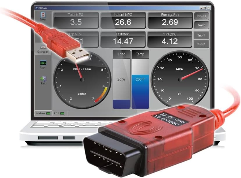 OBDLink SX USB: Professional Grade OBD-II Automotive Scan Tool for Windows – DIY Car and Truck Data and Diagnostics