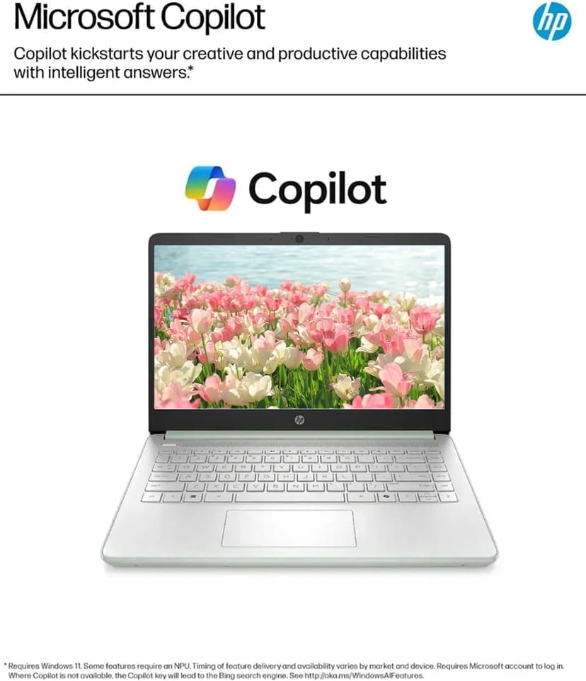 HP Business Student Laptop Computer - Windows 11 Pro & Microsoft Office Lifetime | 14 inch HD | AI-Powered, 12 Hr Batter N-Serious Laptop| 16GB RAM, 128GB UFS, 256GB Extend Micro SD | Green