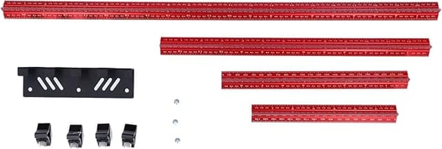 4 Pcs Sturdy Aluminum Woodworking Measuring Ruler Set, 6 8 12 20 Inch Metric Imperial Scales, Architect Triangular Scale Ruler for Precise Woodworking Projects