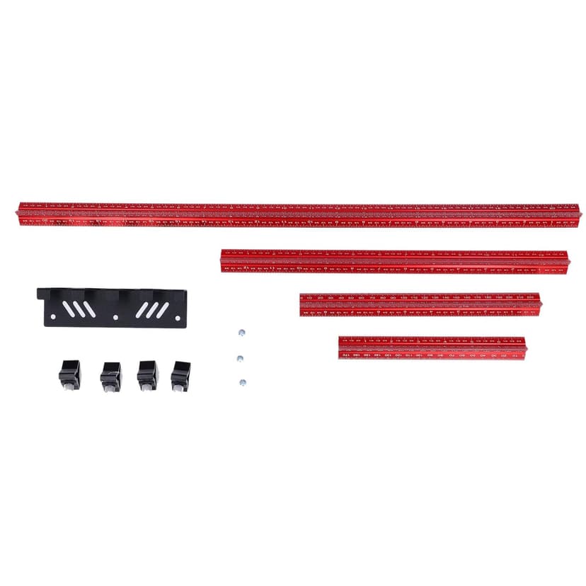 4 Pcs Sturdy Aluminum Woodworking Measuring Ruler Set, 6 8 12 20 Inch Metric Imperial Scales, Architect Triangular Scale Ruler for Precise Woodworking Projects