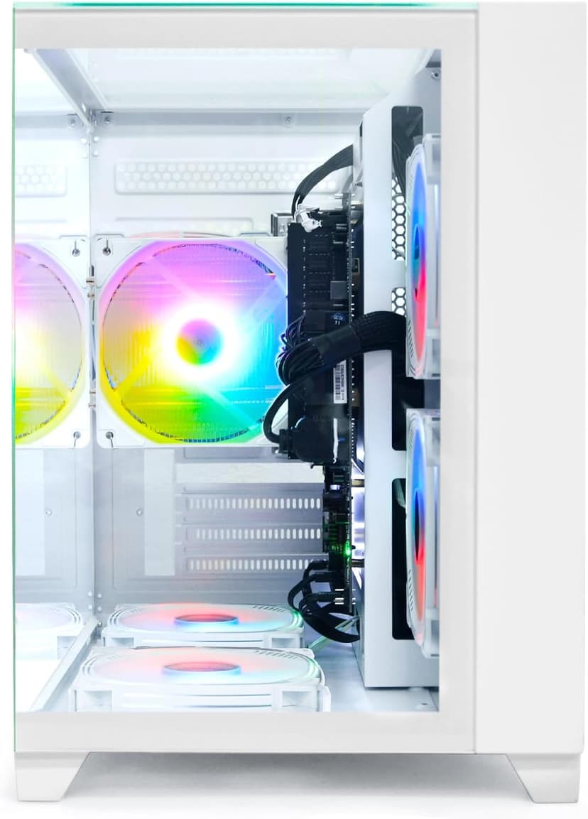 LXZ Desktop PC Computer Ryzen 5-5600GT 8 core 3.6GHz, 16G DDR4 RAM, 512G NVME SSD, Tower Computer with 400W Power Supply for Working, Home and Office (White)