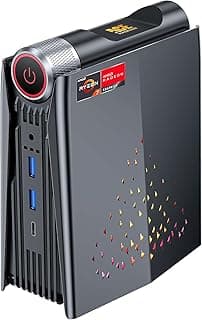 ACEMAGICIAN Gaming PC Ryzen Mini PC, AMD Ryzen 7 5700U 32GB DDR4 512GB NVME SSD Mini Desktop Computer,Windows 11 Mini PC Gaming [WiFi6/BT5.2] [4K UHD/RGB Lights/3 Adjustable Mode] Mini Computer