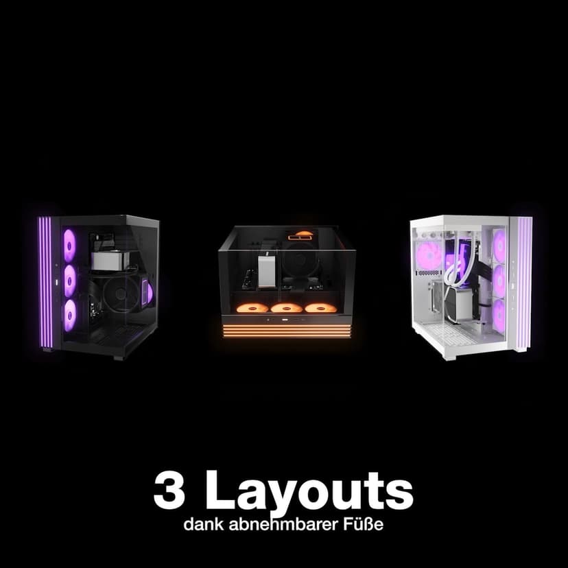 be quiet! Light Base 600 DX White PC Case | Fully Windowed Front and Side Panel | Dual Chamber | ARGB LED Strip | Inverted and Horizontal Layout Customizable | BGW66