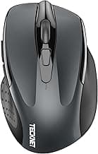 TECKNET Wireless Mouse (2.4G & BT5.0/3.0) Silent 4800 DPI Computer USB A & Bluetooth Mouse 6 Buttons, Wide Compatibility - Grey