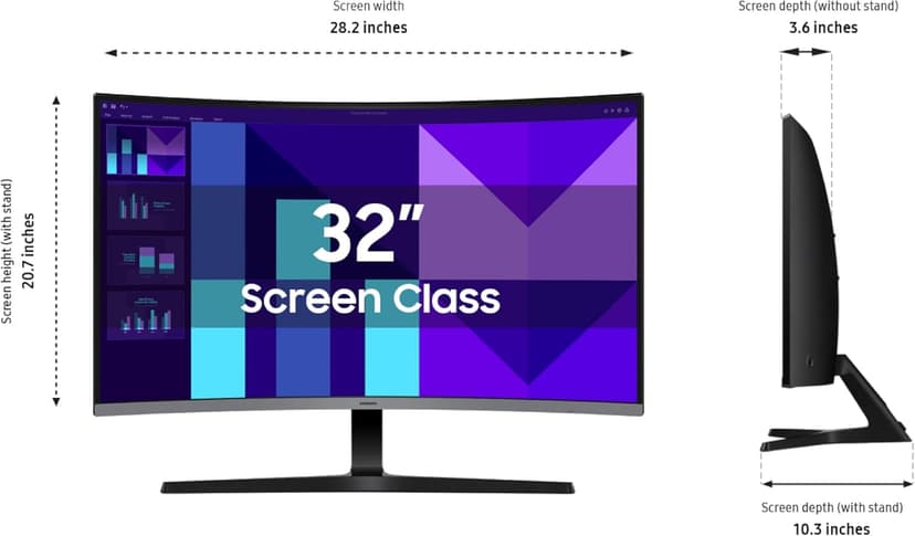 SAMSUNG 32-inch S3 (S39GD) FHD 100Hz Curved Monitor, Game Mode, Eye Saver Mode, Multiple Connectivity with HDMI Port, LS32D396GANXZA, 2025