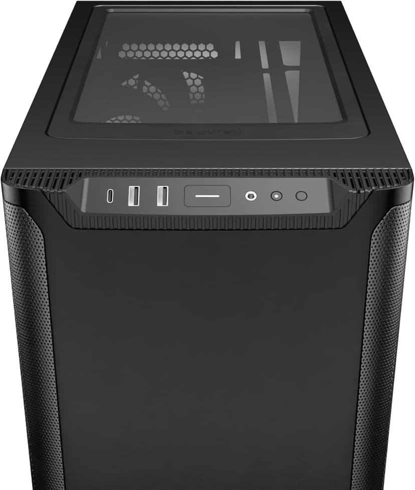 be quiet! Pure Base 501 Black ATX Case | 2 Preinstalled Pure Wings 3 140mm PWM Fans | Optimized Air Pressure | Compact PC Case | Vertical GPU Installation | USB 3.2 Gen. 2 Type C | BG073