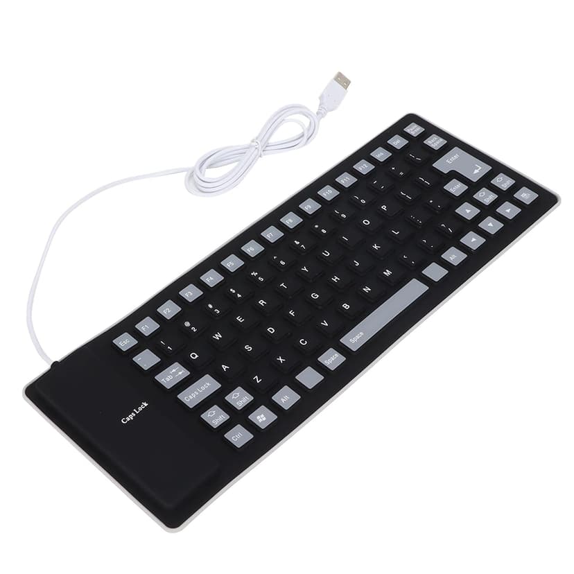 Silicone Keyboard, Silicone Keyboard Flexible Keyboard 85 Keys Silicone Keyboard Silicone Foldable for PC (Blue)