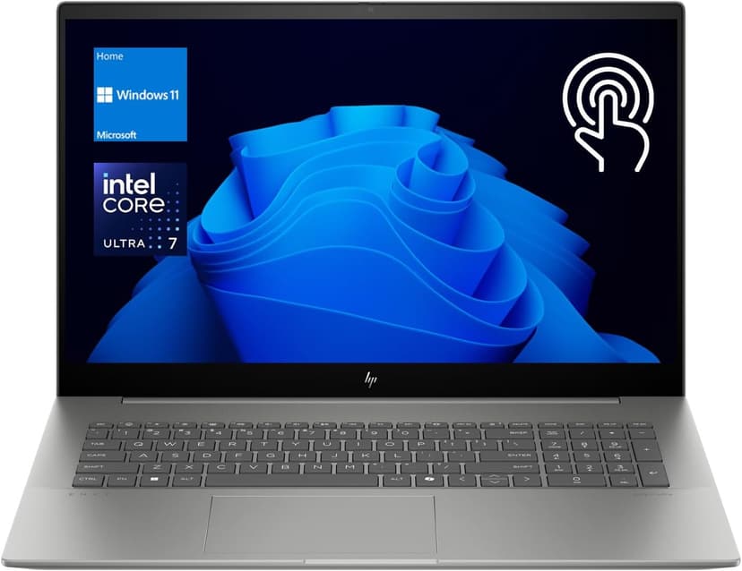 HP 2024 Envy 17.3" Copilot AI Laptop, 17.3" FHD Touchscreen, Intel Core Ultra 7 155H, 64GB DDR5 RAM, 4TB SSD, Backlit Keyboard, Numeric Keypad, HDMI, Webcam, Wi-Fi 7, Windows 11 Home, Silver