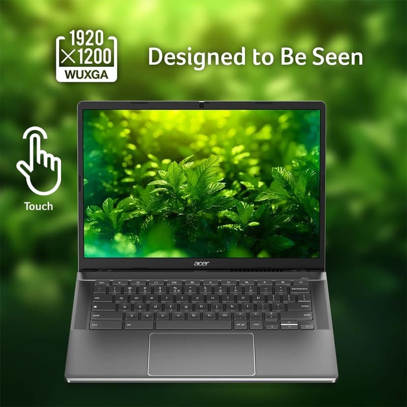 Acer Chromebook Plus 514 Laptop with Google AI – 14" WUXGA 1920 x 1200 IPS Touch Display | AMD Ryzen 3 7320C | 8GB LPDDR5X | 128GB eMMC | Wi-Fi 6E | FHD Camera | Chrome OS | CB514-3HT-R8RB