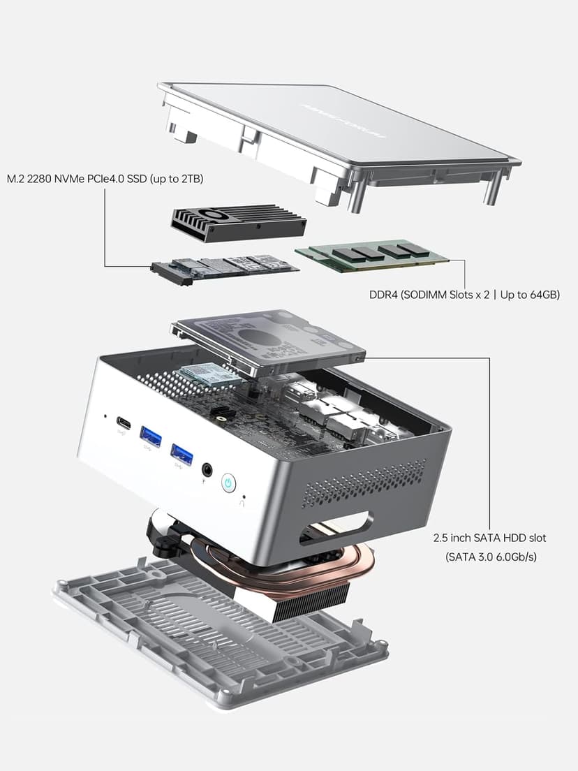 MINISFORUM Mini PC NAB9 Intel Core i9-12900HK 14 Cores/20 Threads,up to 5.0GHz 32GB RAM 1TB PCIe4.0 SSD,Dual 2.5 G RJ45 LAN Mini Computer,2 x HDMI/USB-C(4K@60Hz),7X USB Ports,Mini Computer