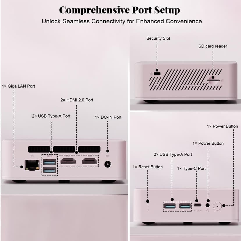 NIMO Mini PC Desktop, 16GB RAM 1TB SSD 12th Gen N100(Beat i3 1115G4) Mini Desktop Computers with USB3.2 BT5.2 WiFi 6, 4K Triple-Monitor Display Micro Computer for Student Home Office